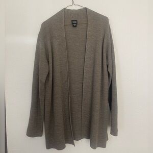 Eileen Fisher Ribbed Open-Front Cardigan | Minimalist Neutral